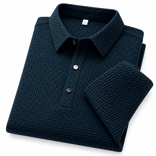 Polo Masculina Business Casual con Detalle Floral y Tejido Transpirable - Magnate Firenze Bloom