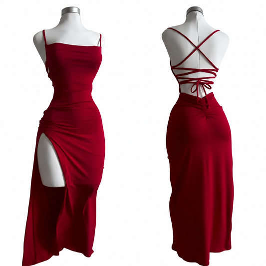 Valentina Spice Dress – Halter Fit | Vestido halter, ajuste al cuerpo, estilo sensual y moderno