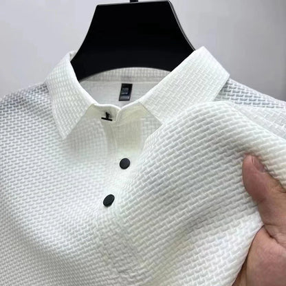 Polo Masculina Business Casual con Detalle Floral y Tejido Transpirable - Magnate Firenze Bloom