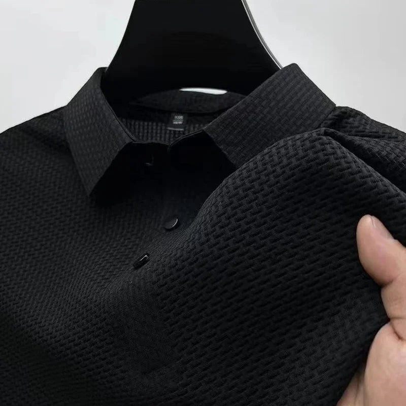 Polo Masculina Business Casual con Detalle Floral y Tejido Transpirable - Magnate Firenze Bloom