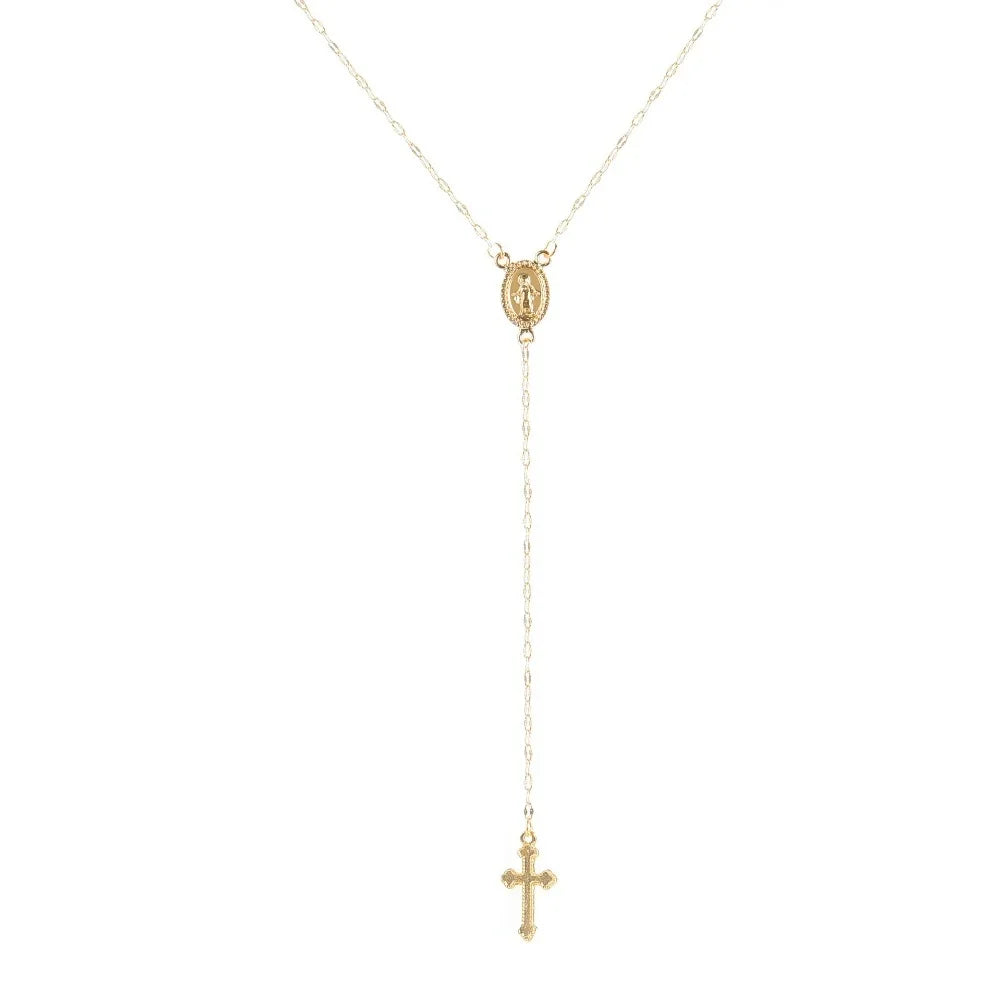 Collar Aurelia Faith – Cruz estilo rosario vintage | Collar elegante, de inspiración espiritual y estilo atemporal