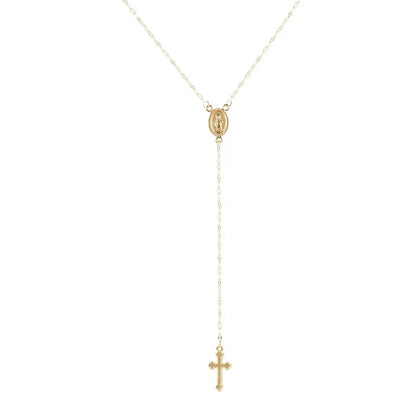 Collar Aurelia Faith – Cruz estilo rosario vintage | Collar elegante, de inspiración espiritual y estilo atemporal