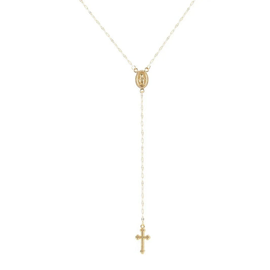 Collar Aurelia Faith – Cruz estilo rosario vintage | Collar elegante, de inspiración espiritual y estilo atemporal