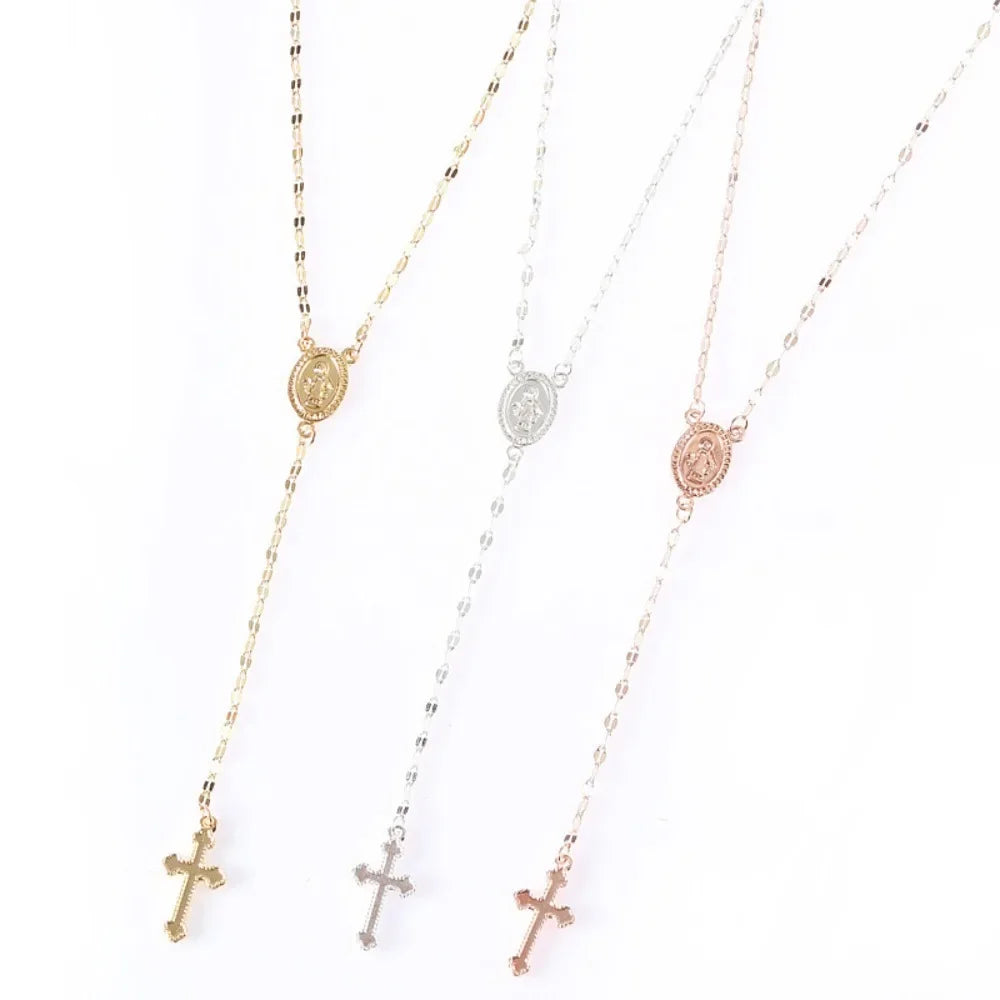 Collar Aurelia Faith – Cruz estilo rosario vintage | Collar elegante, de inspiración espiritual y estilo atemporal