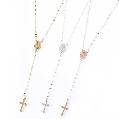 Collar Aurelia Faith – Cruz estilo rosario vintage | Collar elegante, de inspiración espiritual y estilo atemporal