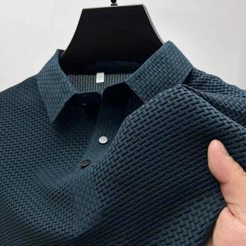 Polo Masculina Business Casual con Detalle Floral y Tejido Transpirable - Magnate Firenze Bloom