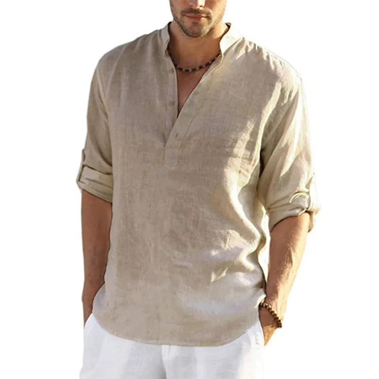 Mateo Serrano – Cotton Linen Heritage | Camisa de algodón y lino, ligera, elegante y versátil.