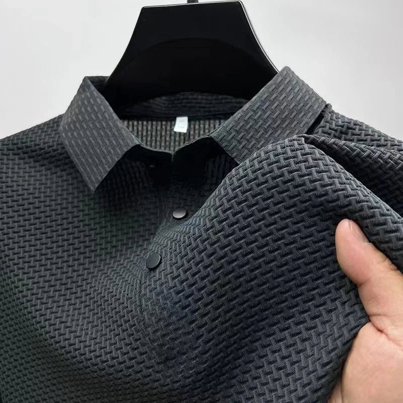 Polo Masculina Business Casual con Detalle Floral y Tejido Transpirable - Magnate Firenze Bloom